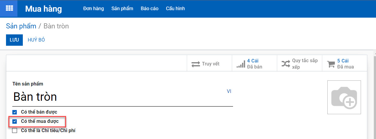 Sản phẩm có thể mua được từ NCC